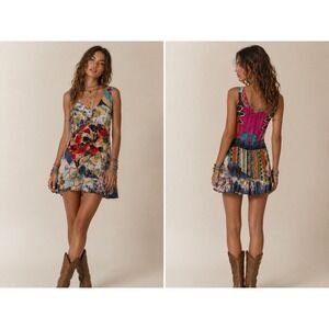 Sacred Threads Patchwork Dress XL Multicolor Boho Embroidered Floral Festival